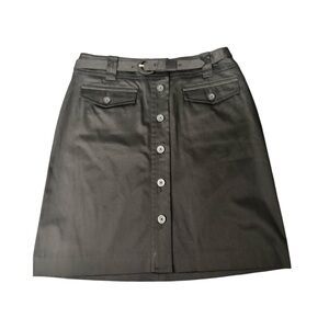 Jones New York Signature Black Belted Stretch Pencil Skirt Knee-Length Size 8